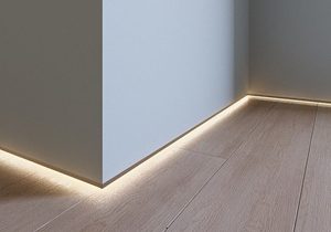 Modern Shadow Gap Skirting LED Aluminium Profile for Walls and Interior Decoration